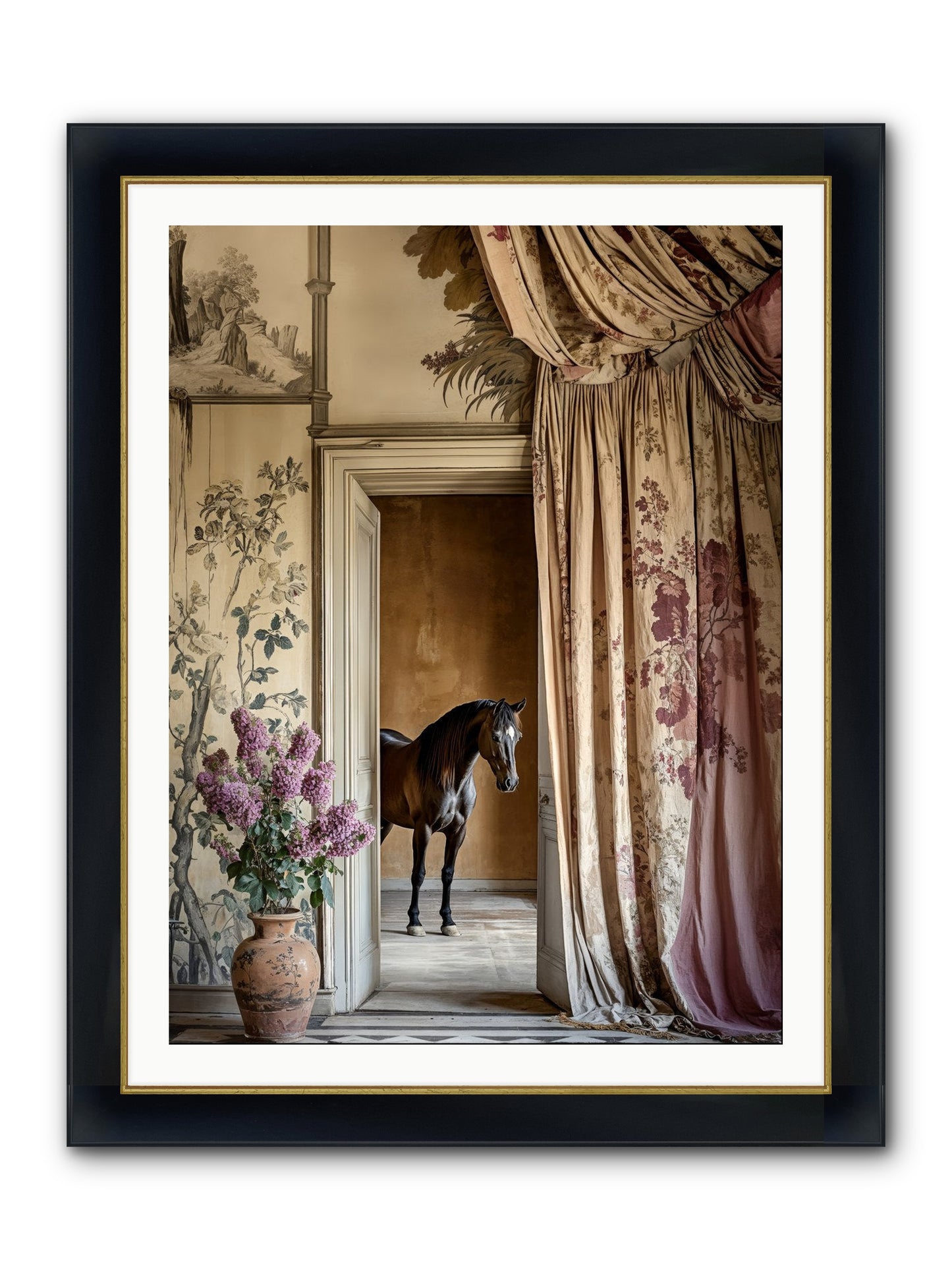 When Shadows Wore Horseshoes Framed Print - Wide Black w/Gold 30x40
