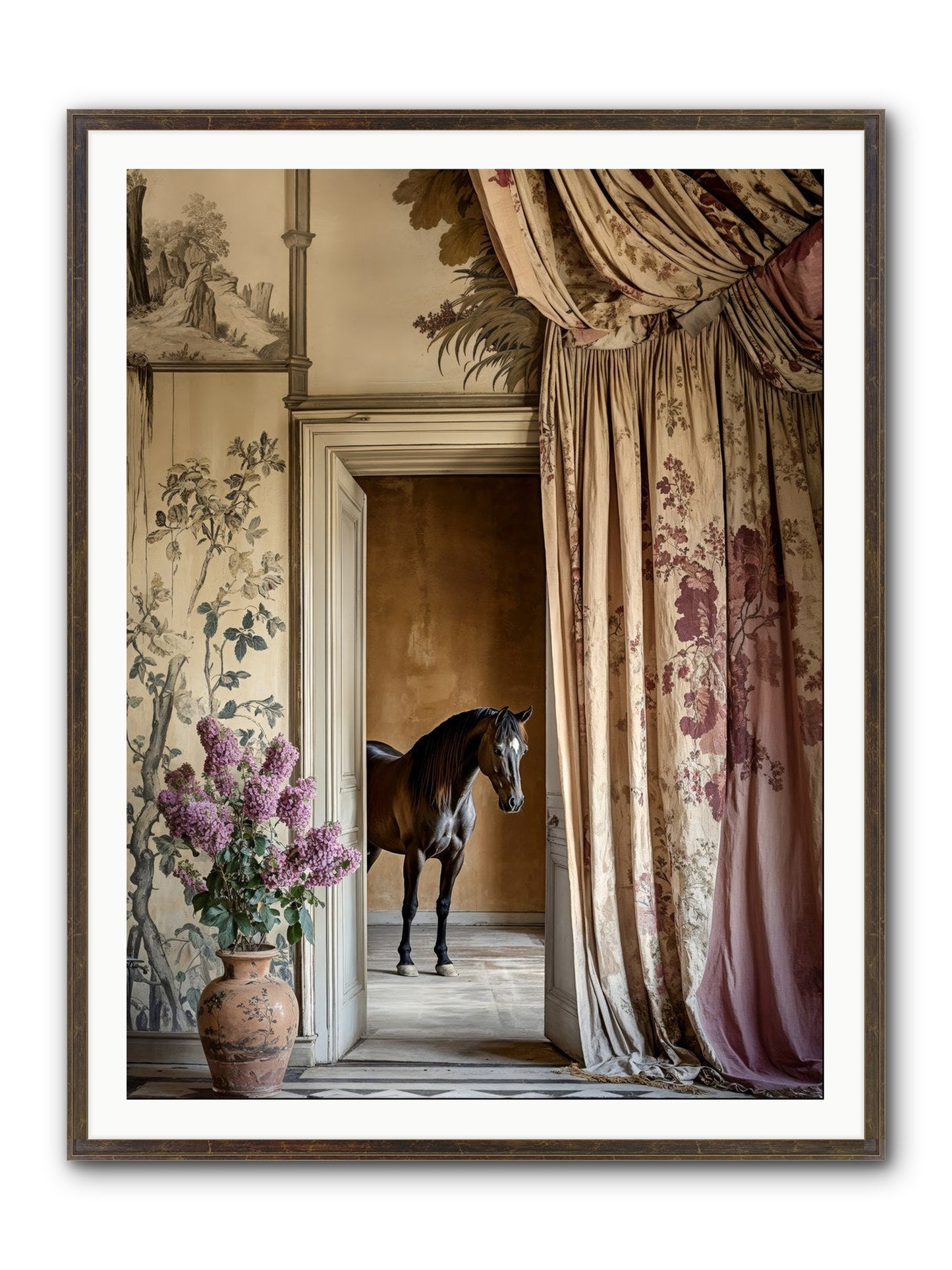When Shadows Wore Horseshoes Framed Print - Slimwoods Black/Gold 36x48