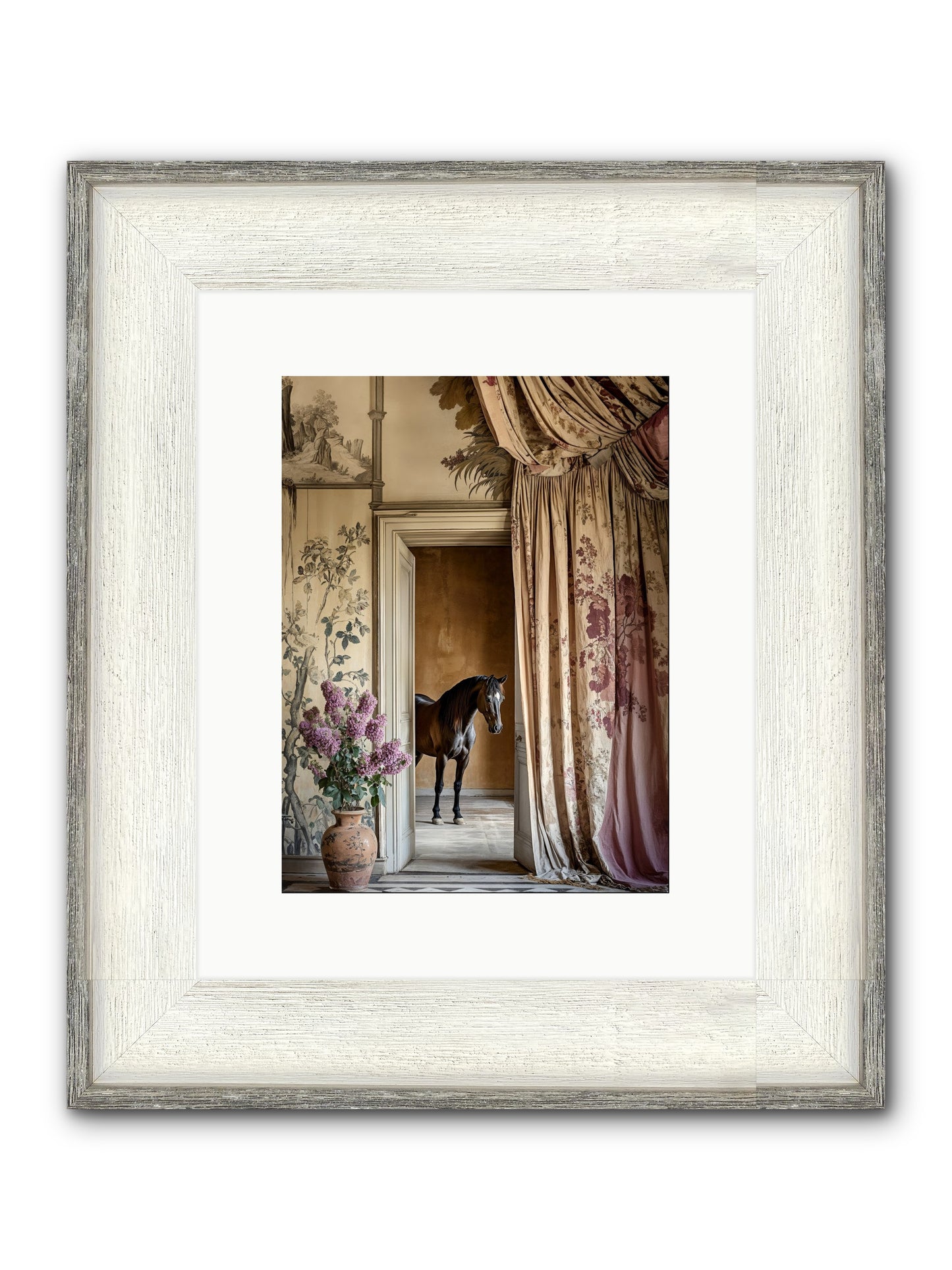 When Shadows Wore Horseshoes Framed Print - Driftwood White 9x12