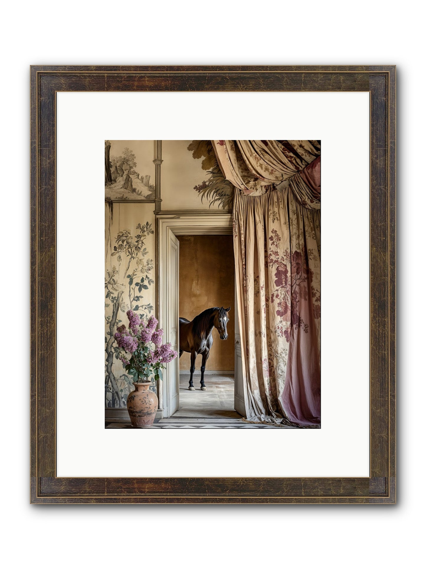 When Shadows Wore Horseshoes Framed Print - Slimwoods Black/Gold 9x12
