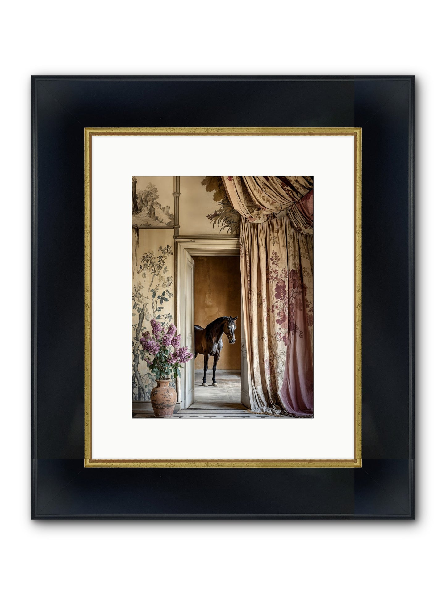 When Shadows Wore Horseshoes Framed Print - Wide Black w/Gold 9x12