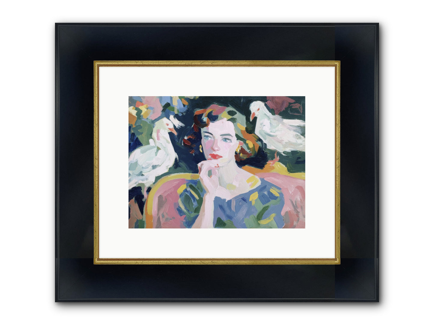 When Silence Had Wings Framed Print - Wide Black w/Gold 12x9