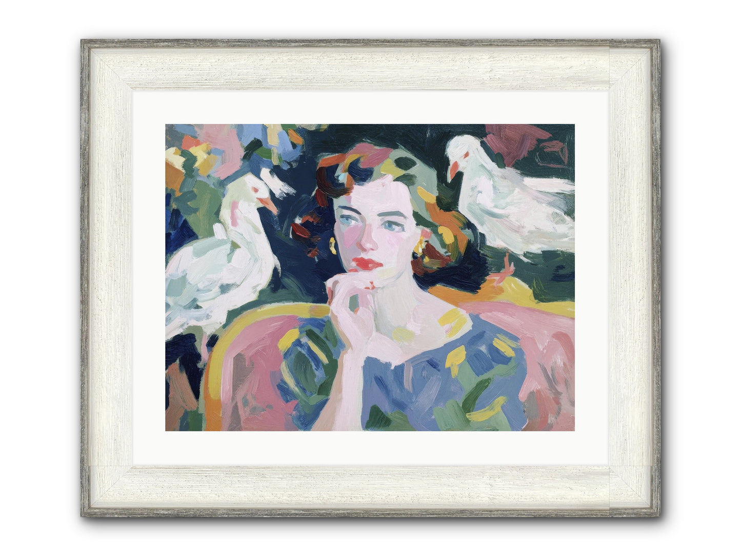 When Silence Had Wings Framed Print - Driftwood White 24x18