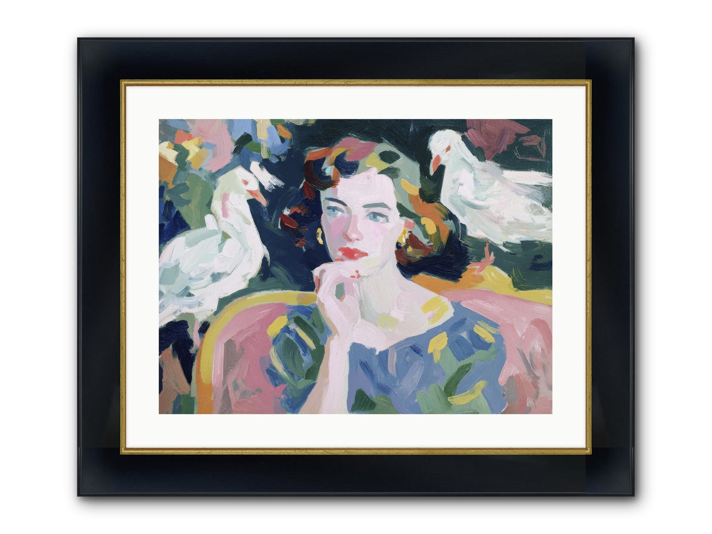 When Silence Had Wings Framed Print - Wide Black w/Gold 24x18