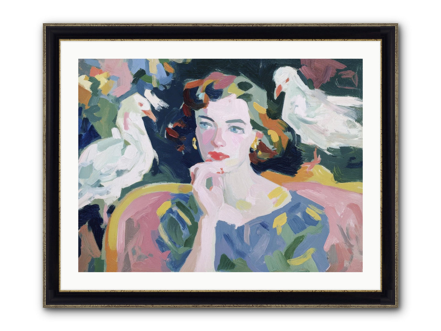 When Silence Had Wings Framed Print - Black & Gold 32x24