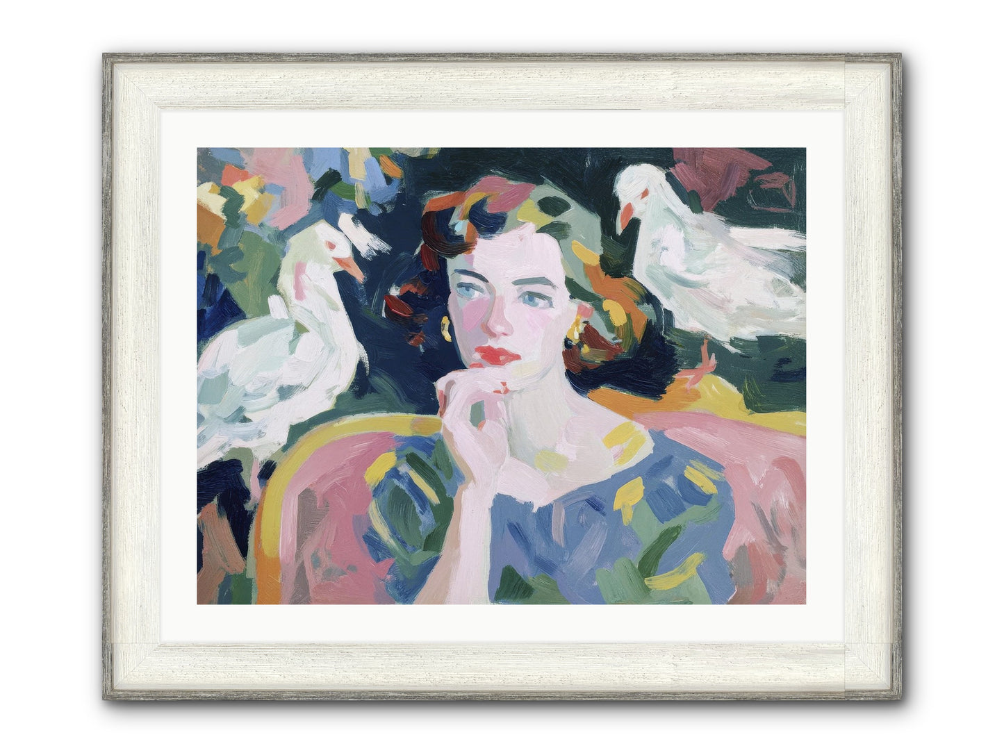 When Silence Had Wings Framed Print - Driftwood White 32x24