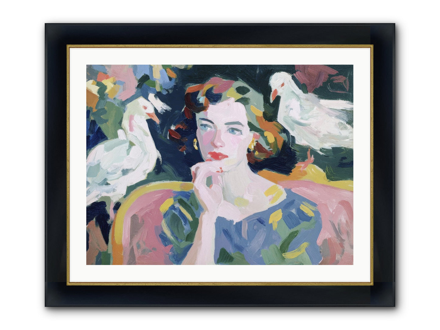 When Silence Had Wings Framed Print - Wide Black w/Gold 32x24
