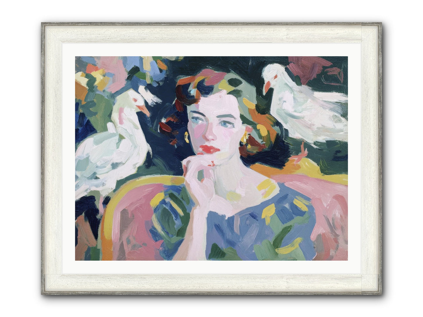 When Silence Had Wings Framed Print - Driftwood White 40x30