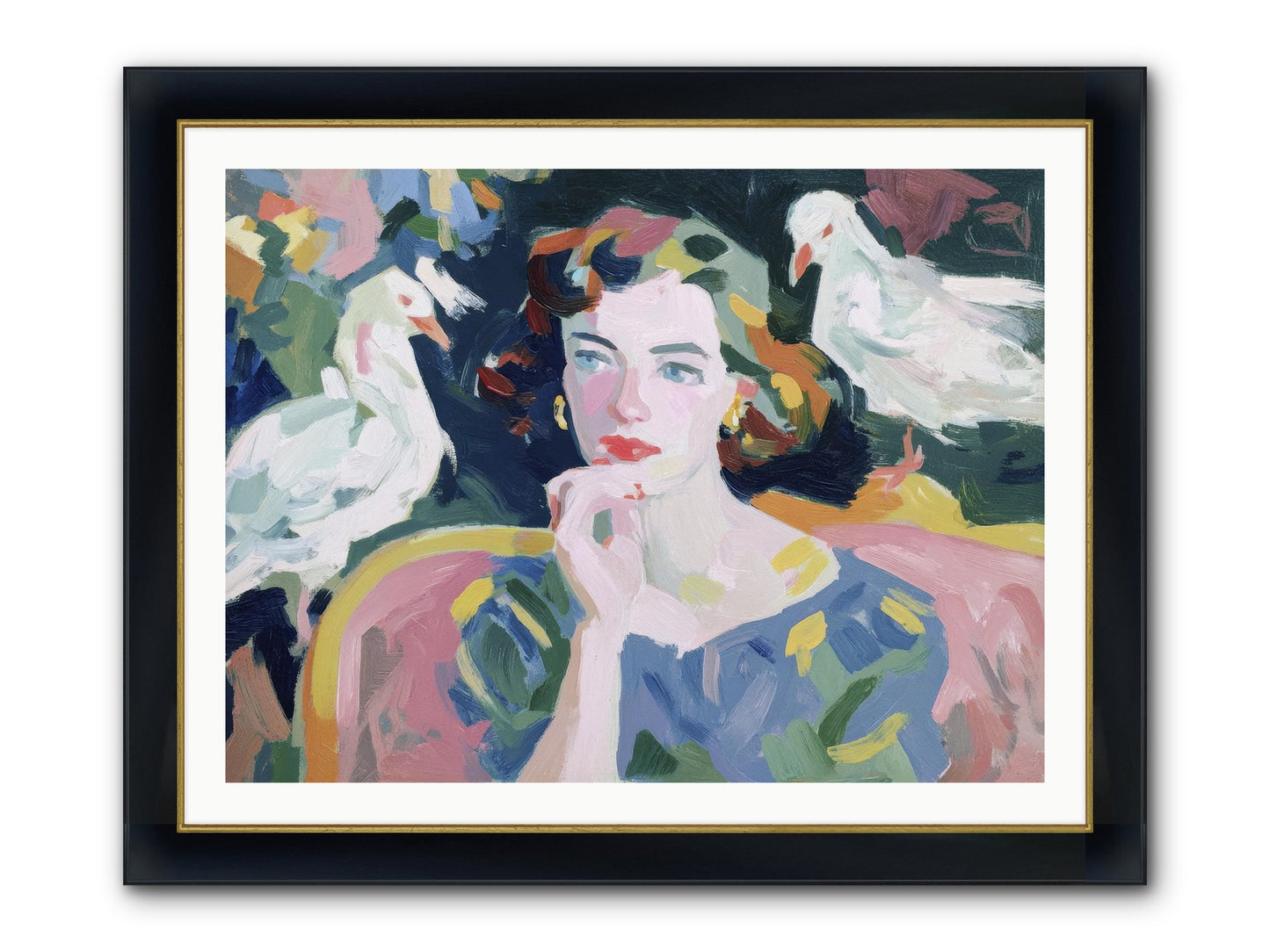 When Silence Had Wings Framed Print - Wide Black w/Gold 40x30