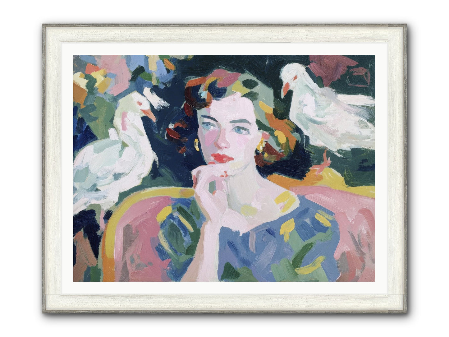 When Silence Had Wings Framed Print - Driftwood White 48x36