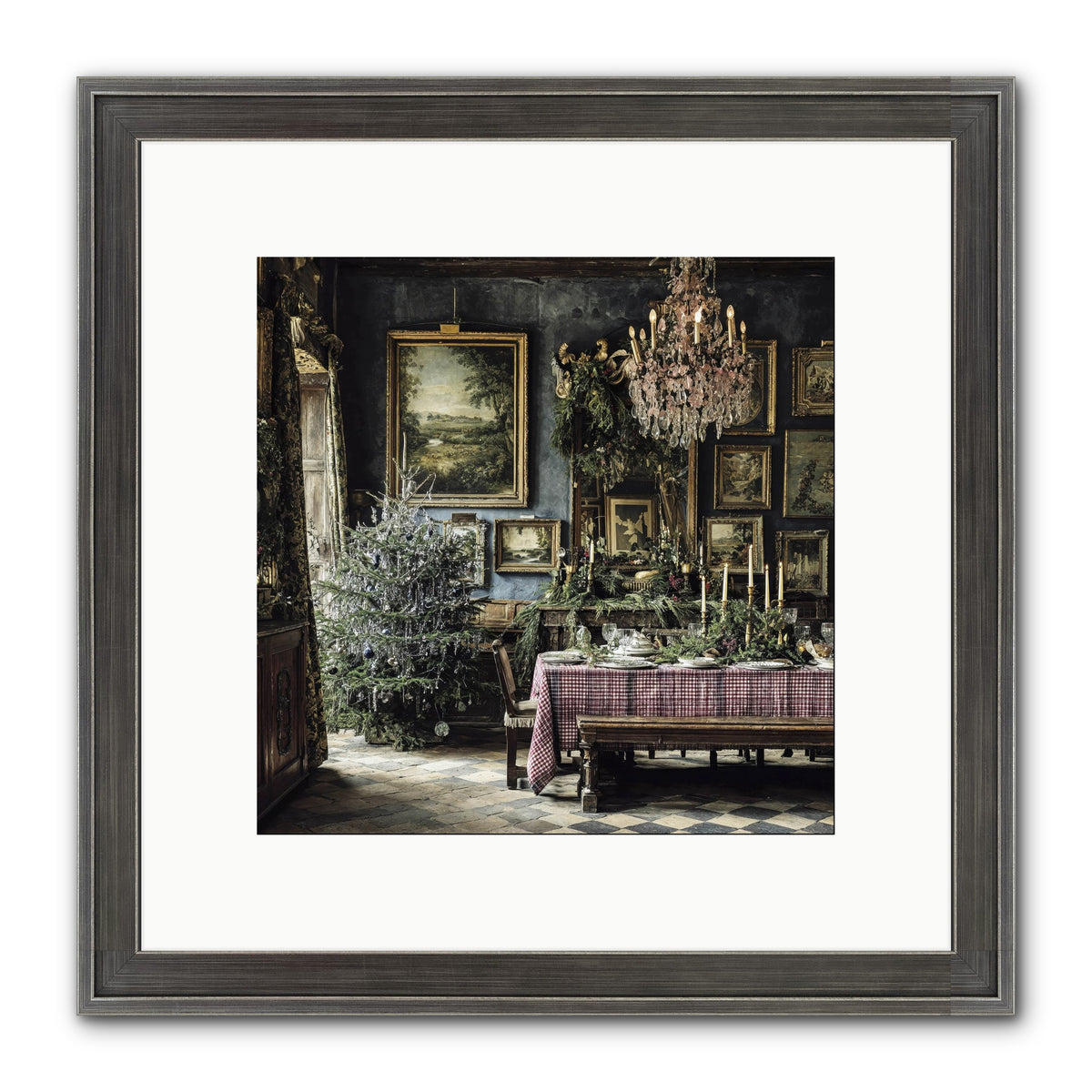 When Silver Light Meets Snowfall Framed Print - Slimwoods Black/Silver 10x10