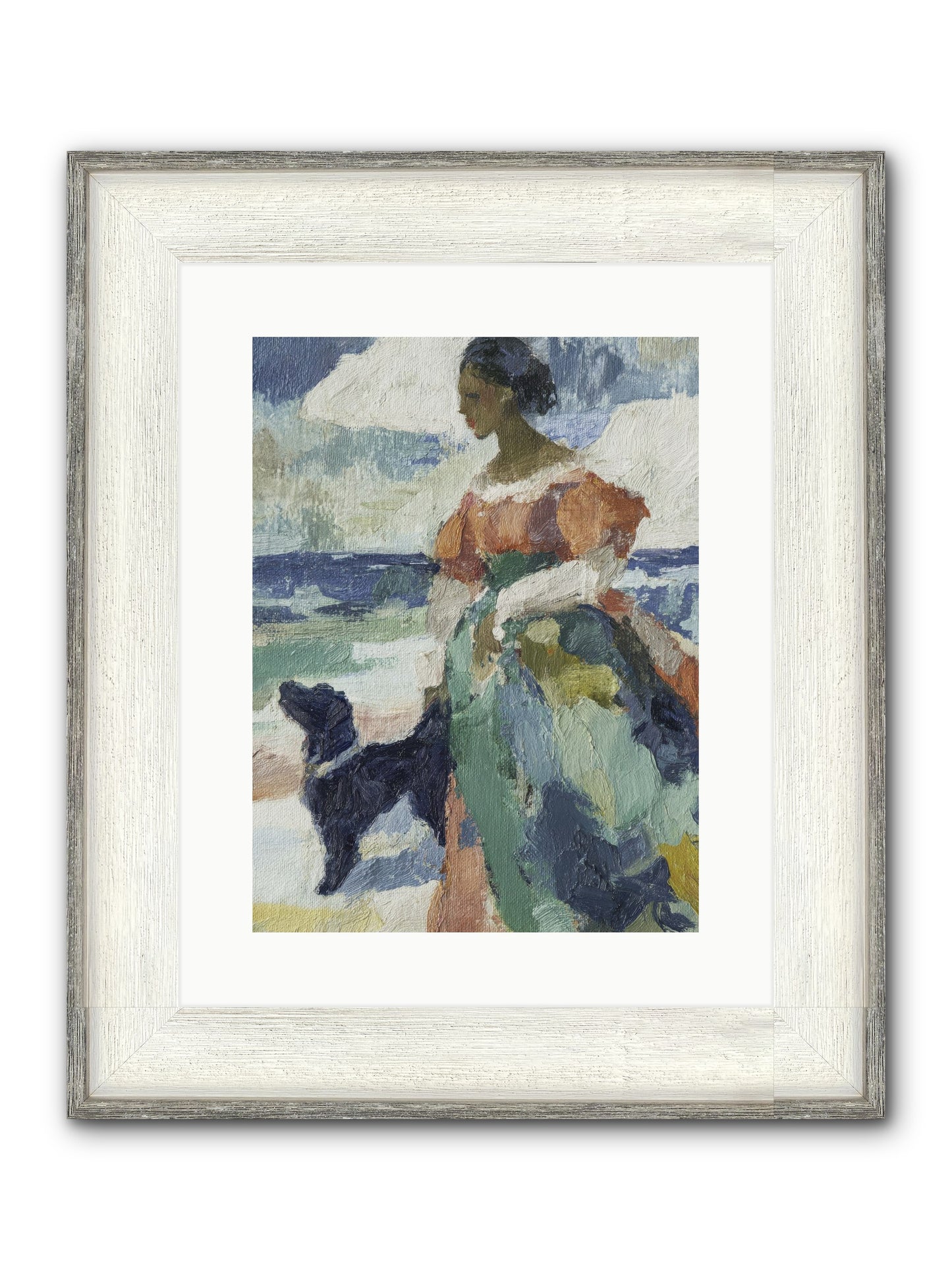 When Sky Meets Water's Edge Framed Print - Driftwood White 12x16