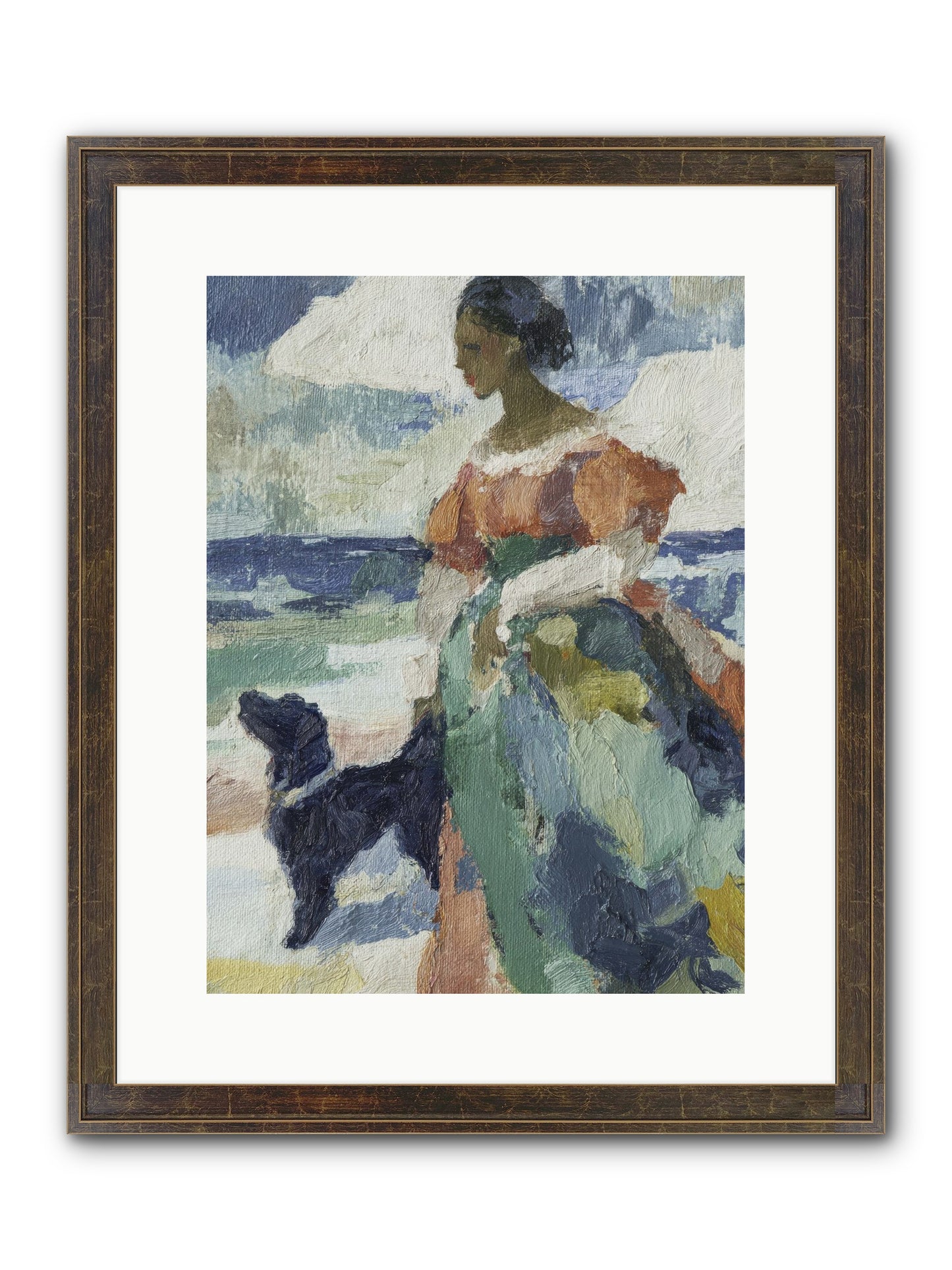When Sky Meets Water's Edge Framed Print - Slimwoods Black/Gold 12x16
