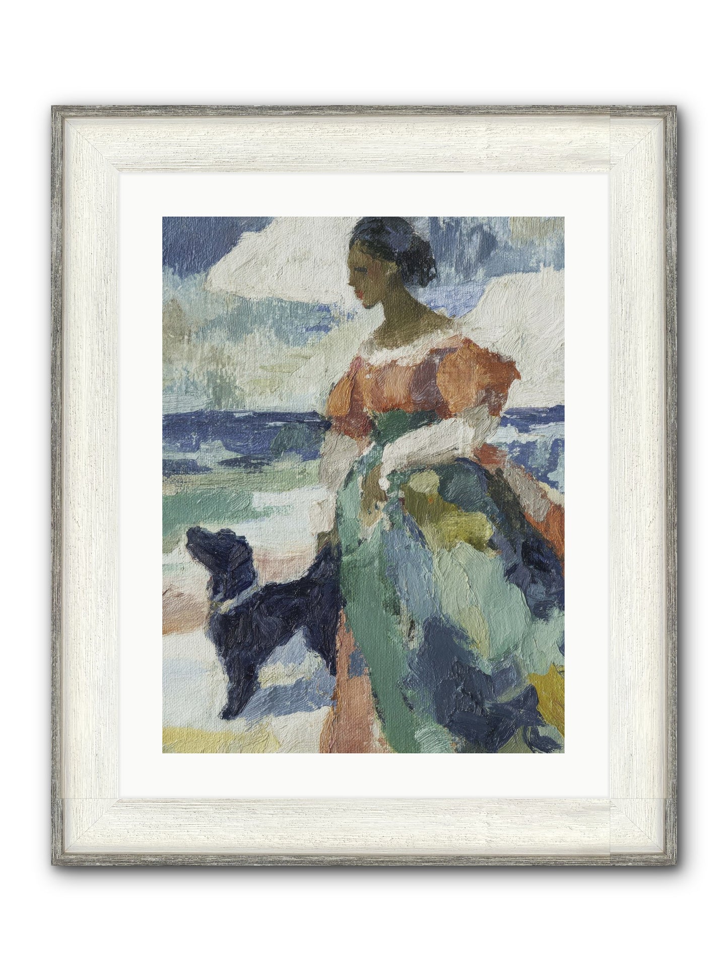 When Sky Meets Water's Edge Framed Print - Driftwood White 18x24