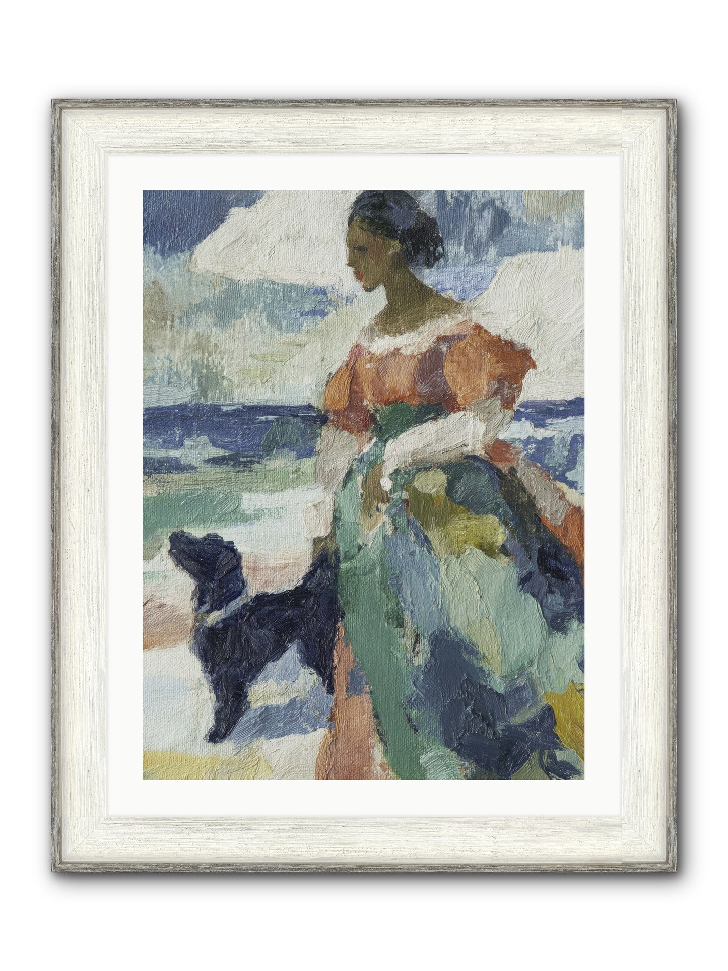 When Sky Meets Water's Edge Framed Print - Driftwood White 24x32