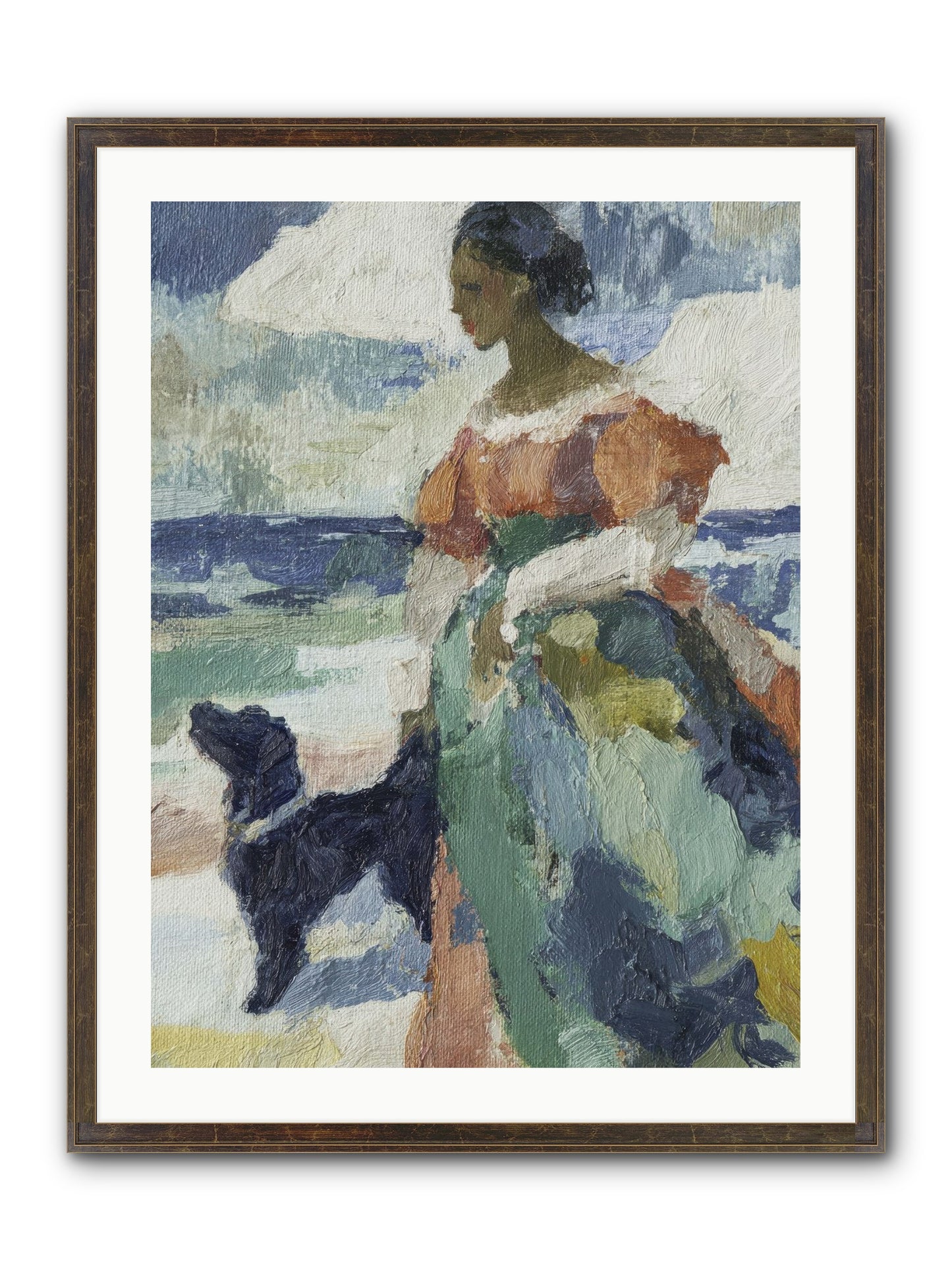 When Sky Meets Water's Edge Framed Print - Slimwoods Black/Gold 24x32