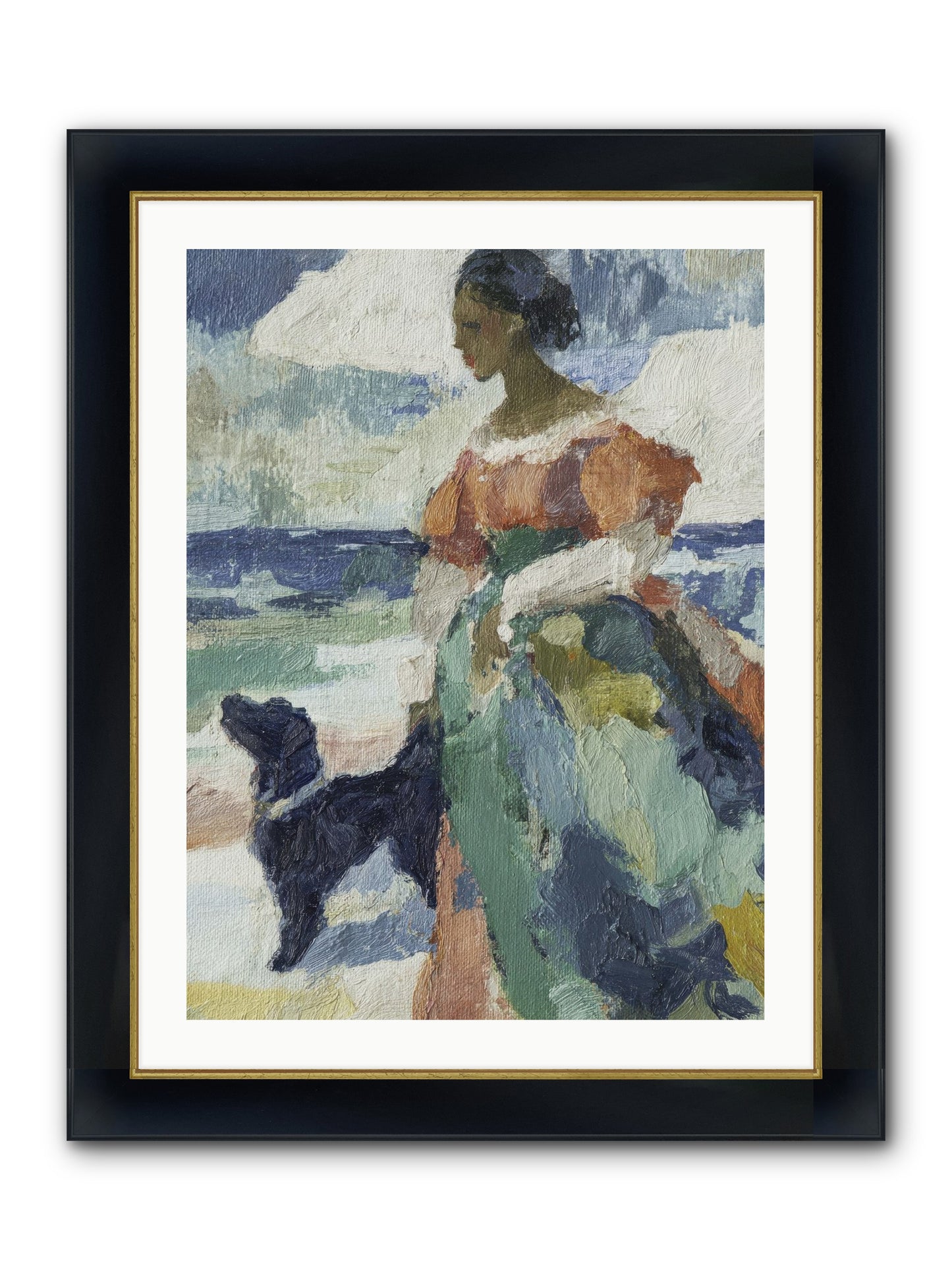 When Sky Meets Water's Edge Framed Print - Wide Black w/Gold 24x32