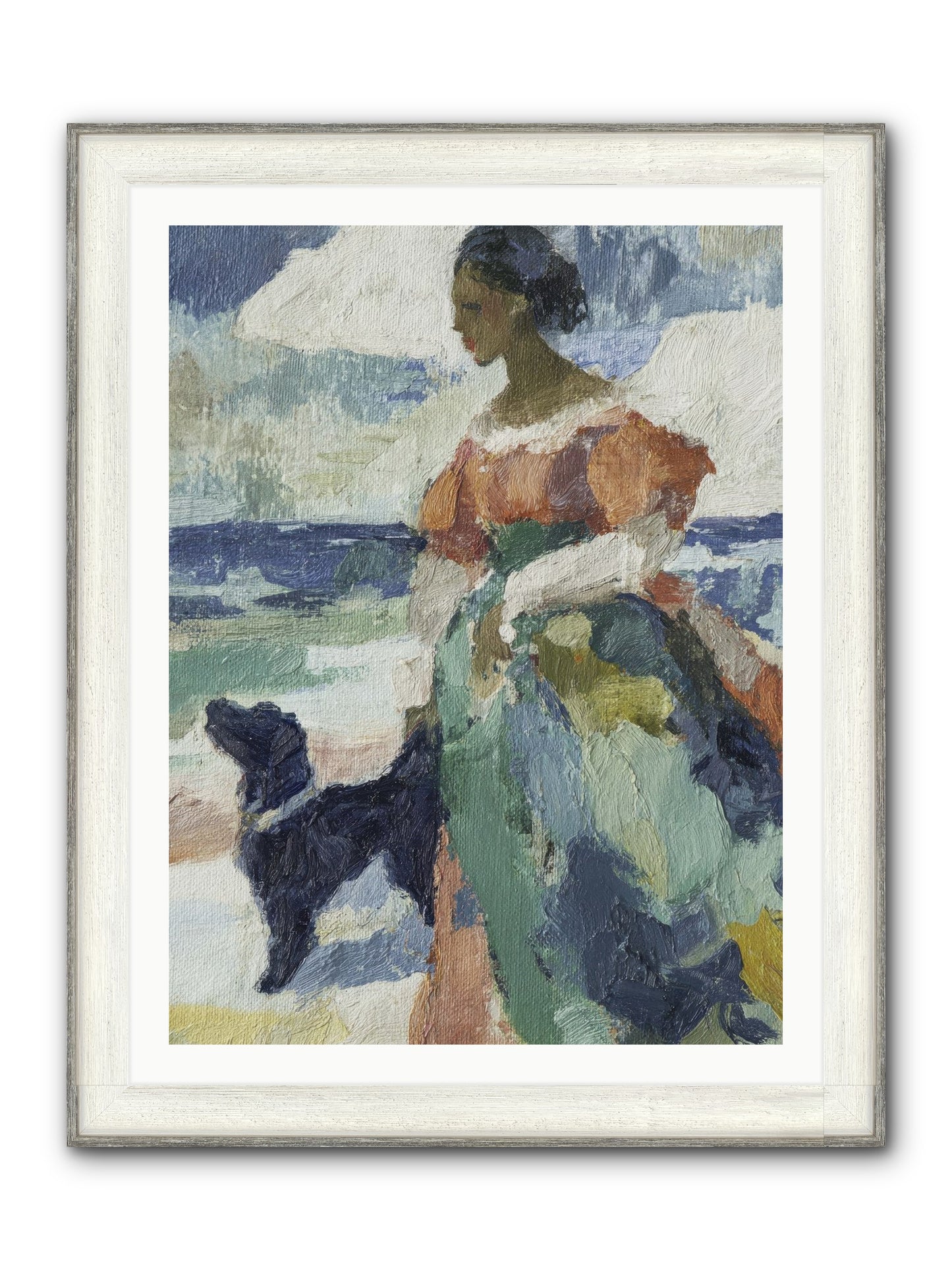 When Sky Meets Water's Edge Framed Print - Driftwood White 30x40