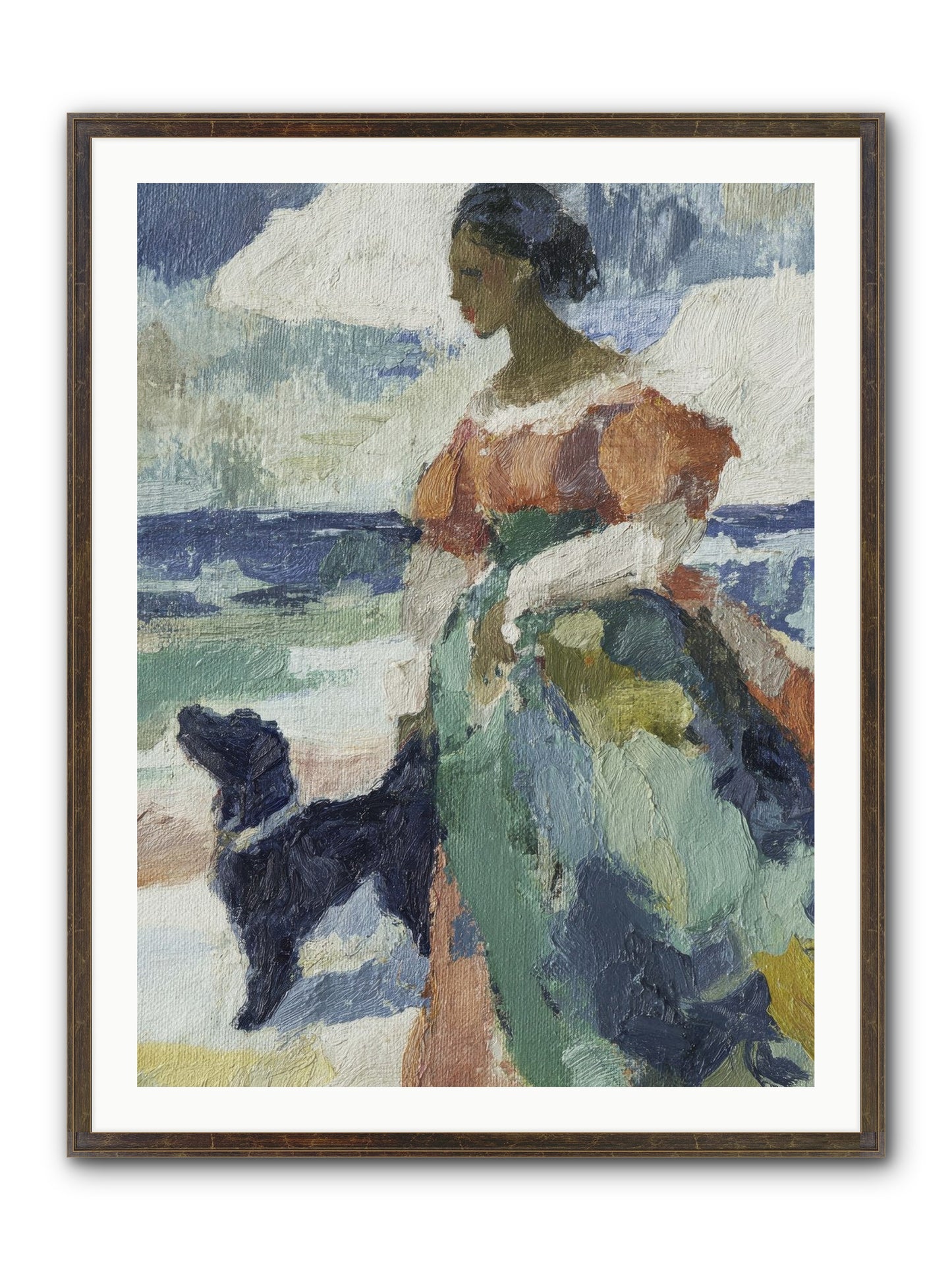 When Sky Meets Water's Edge Framed Print - Slimwoods Black/Gold 30x40
