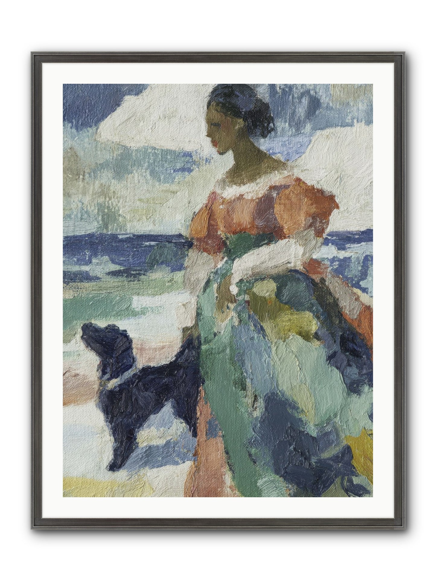 When Sky Meets Water's Edge Framed Print - Slimwoods Black/Silver 30x40