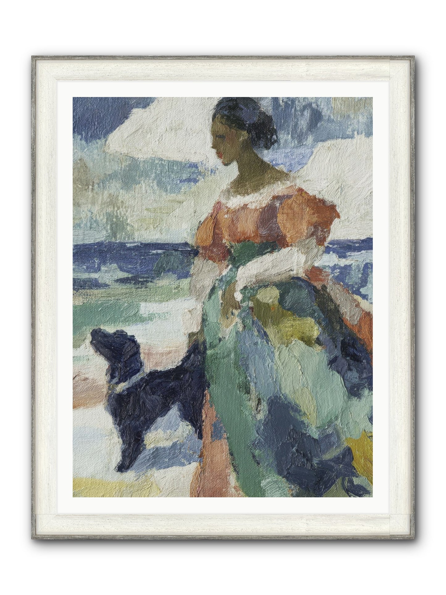When Sky Meets Water's Edge Framed Print - Driftwood White 36x48