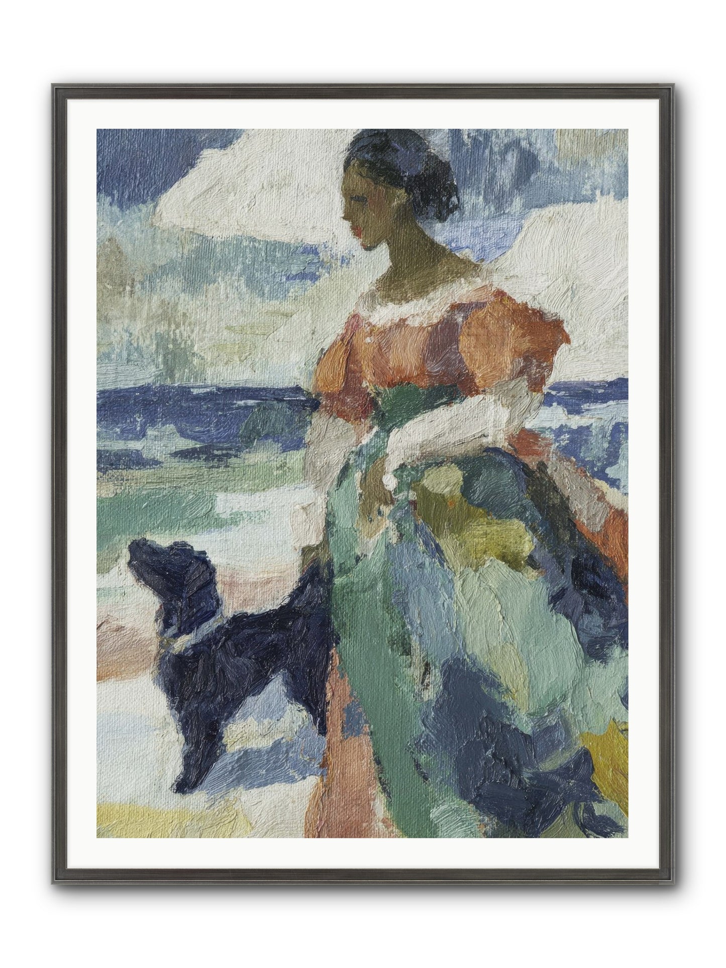 When Sky Meets Water's Edge Framed Print - Slimwoods Black/Silver 36x48