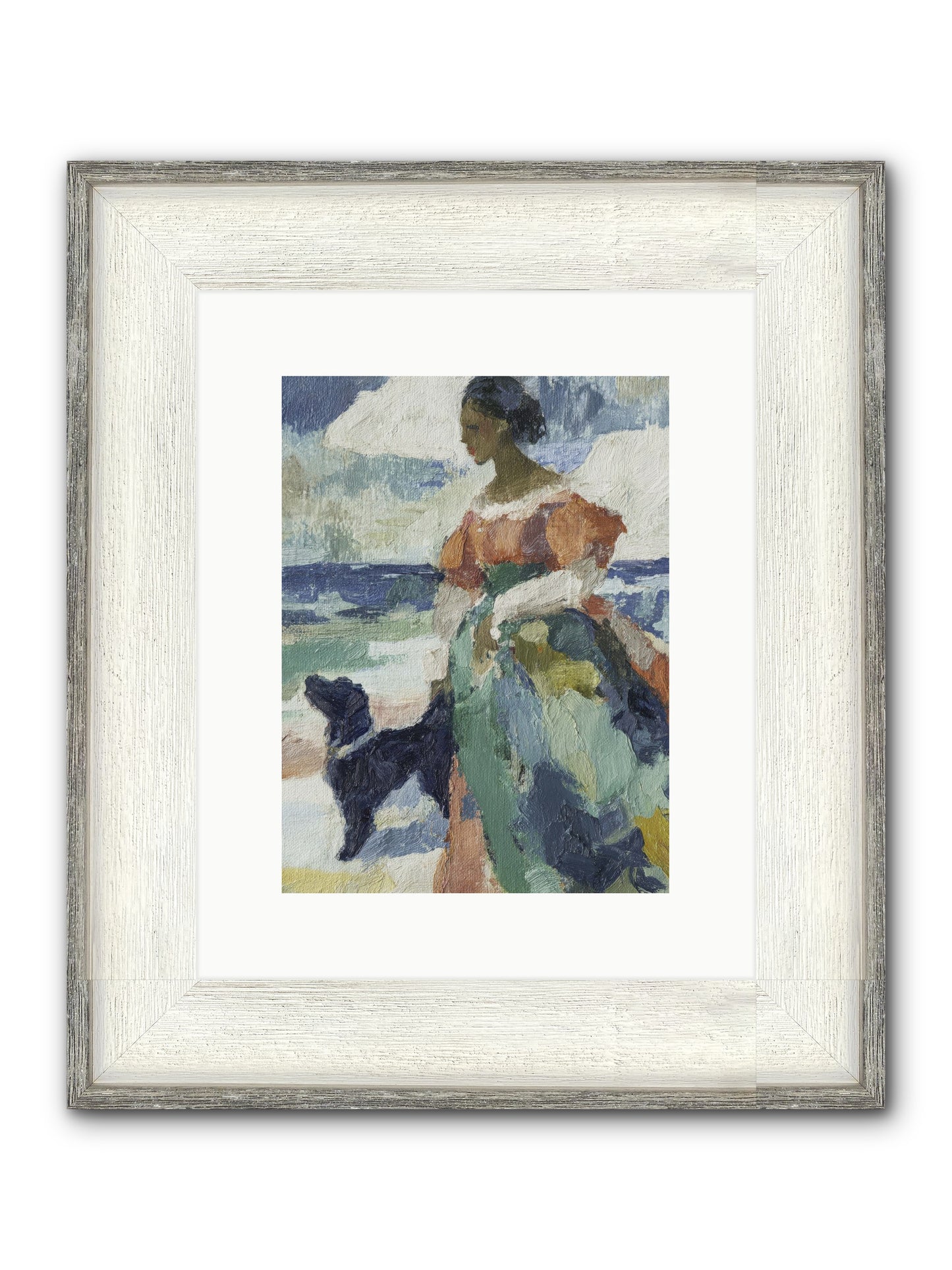 When Sky Meets Water's Edge Framed Print - Driftwood White 9x12