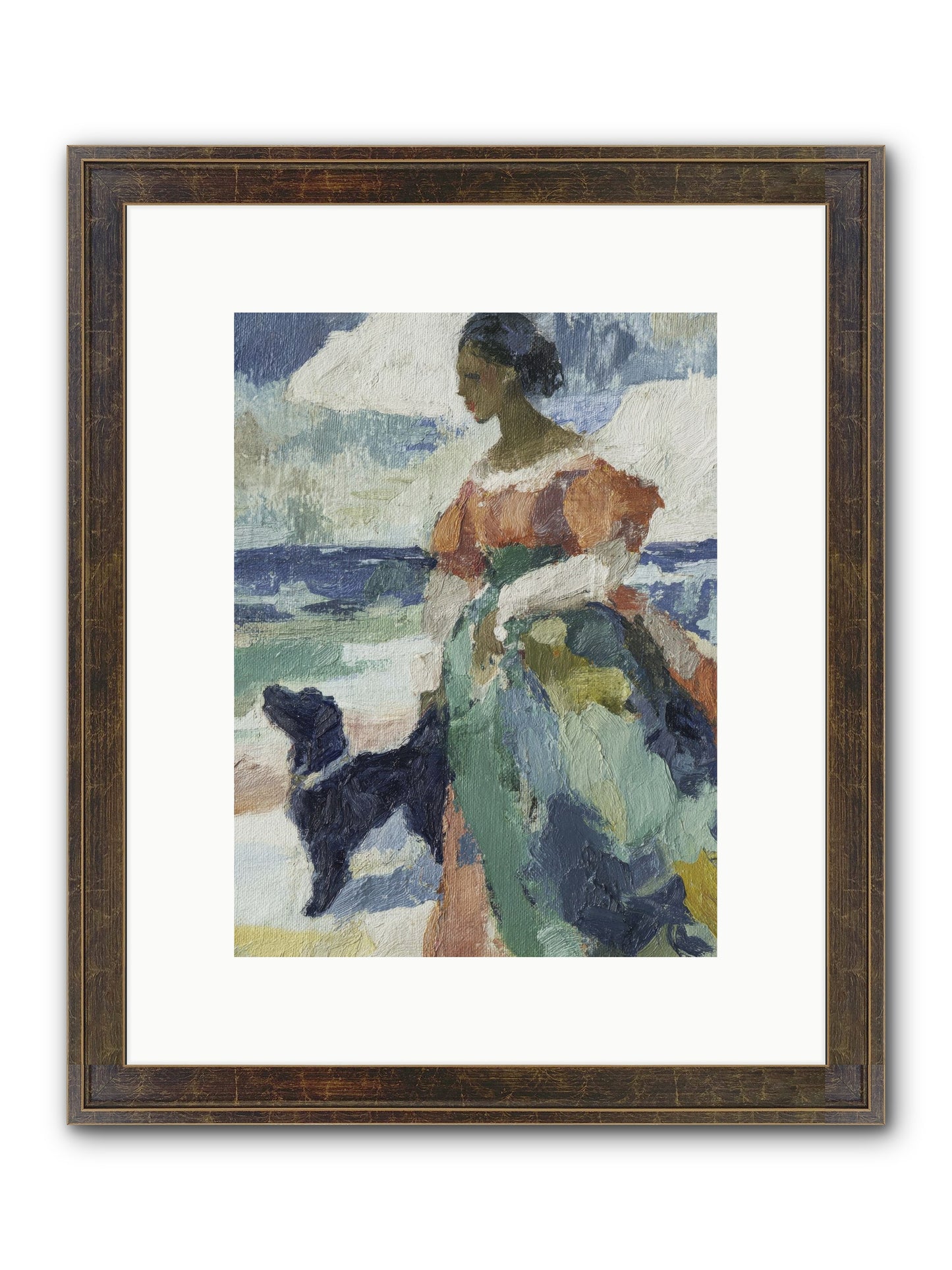 When Sky Meets Water's Edge Framed Print - Slimwoods Black/Gold 9x12