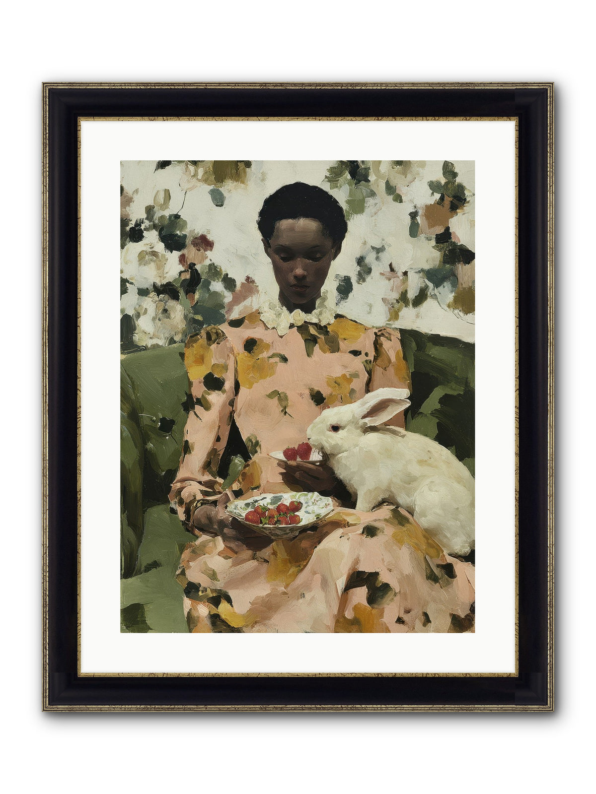 When Spring Wore Velvet Framed Print - Black & Gold 18x24