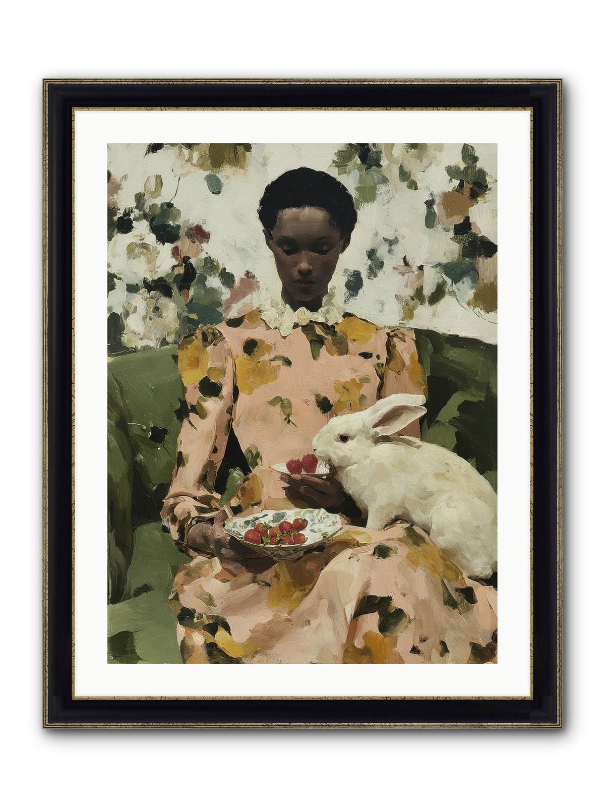 When Spring Wore Velvet Framed Print - Black & Gold 24x32