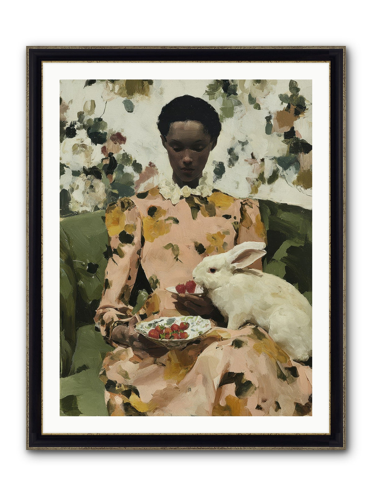 When Spring Wore Velvet Framed Print - Black & Gold 30x40