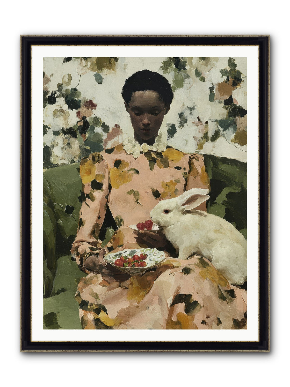 When Spring Wore Velvet Framed Print - Black & Gold 36x48