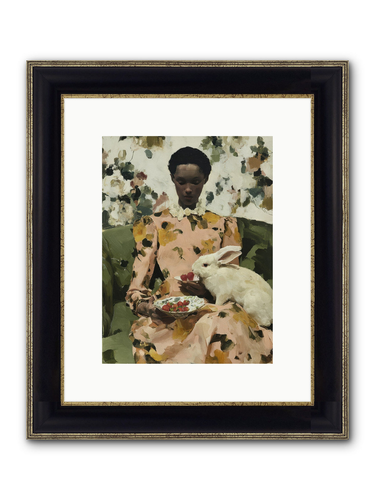 When Spring Wore Velvet Framed Print - Black & Gold 9x12