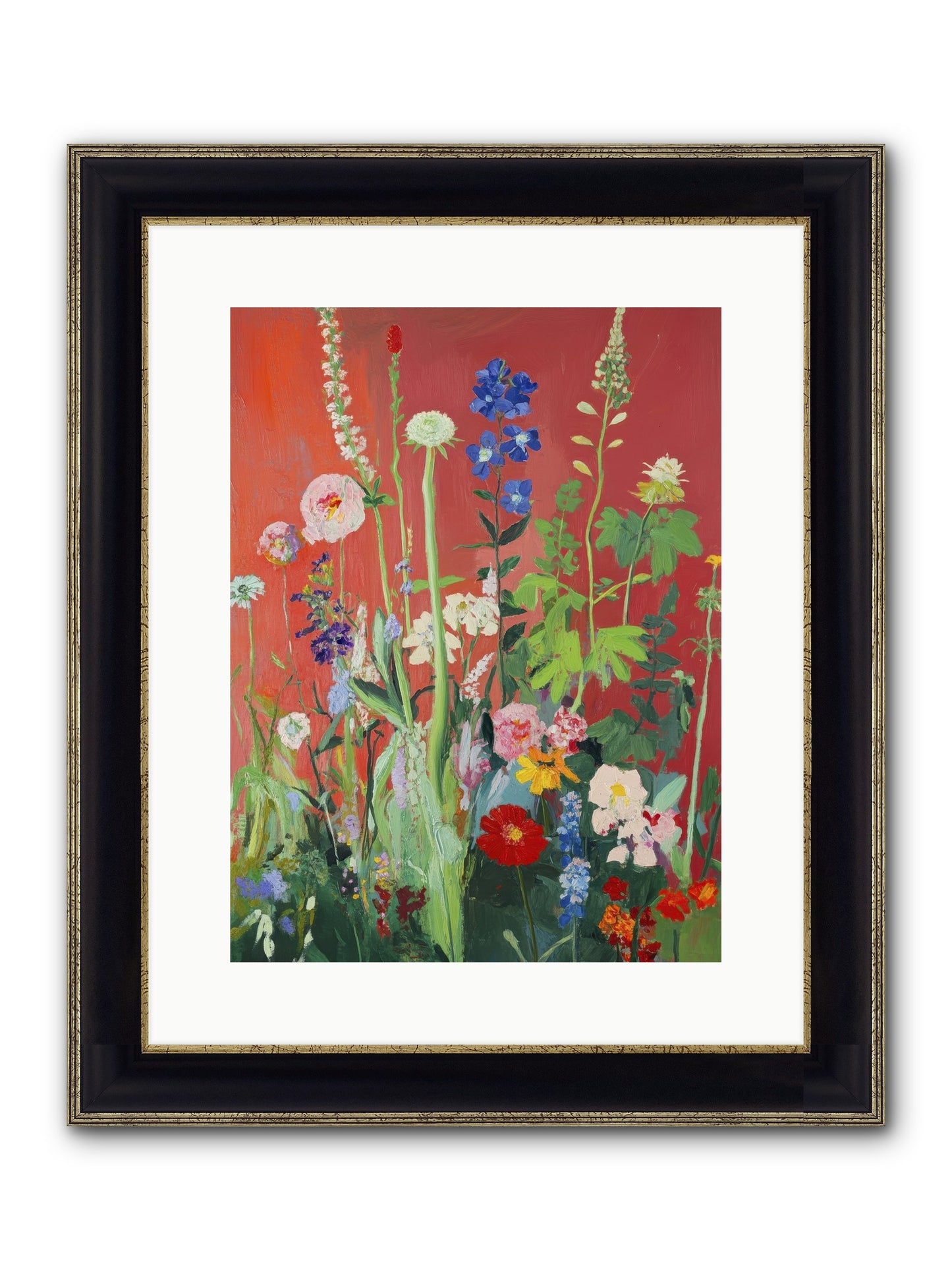 When Stems Held Stories No.1 Framed Print - Black & Gold 12x16