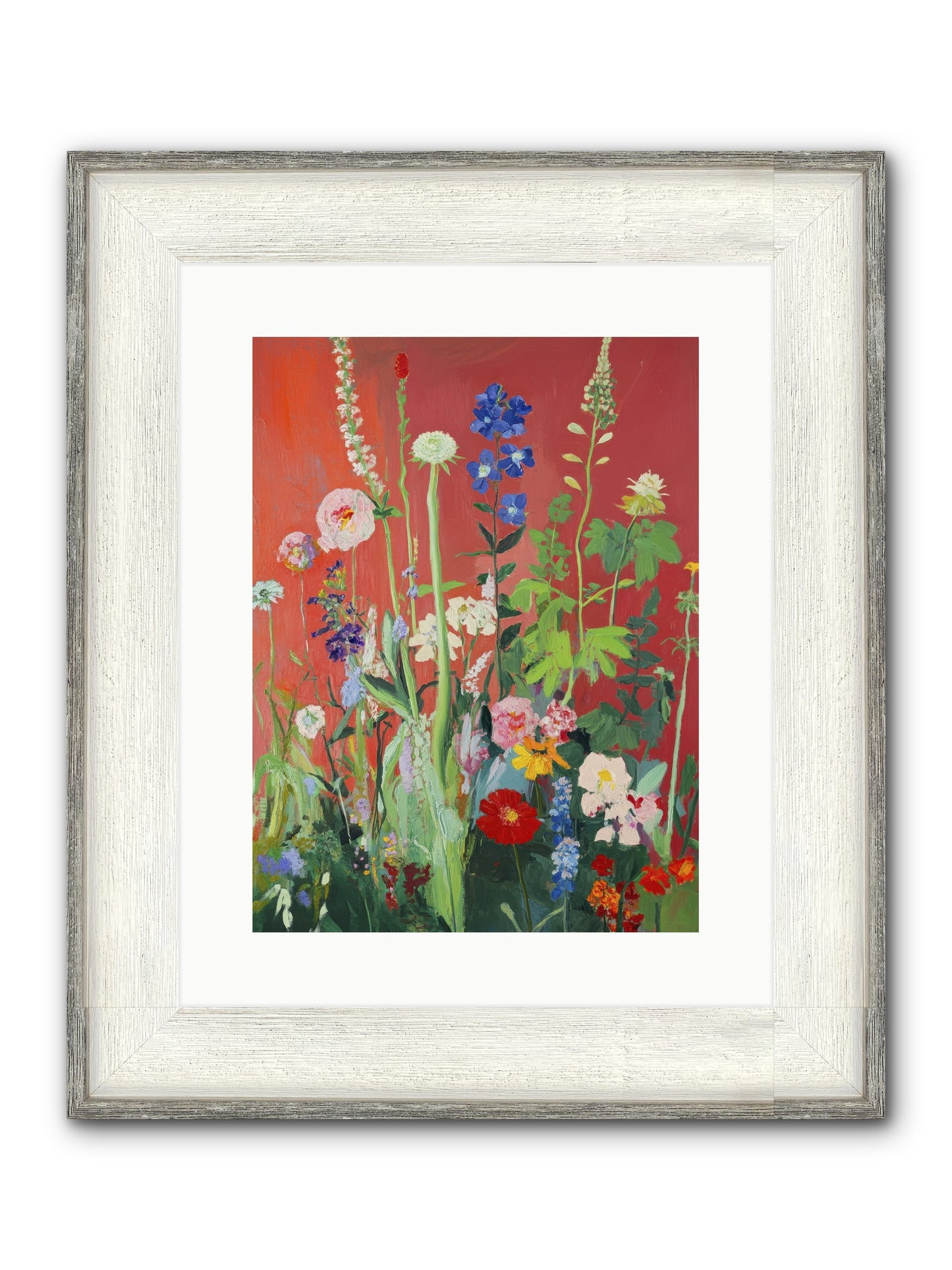When Stems Held Stories No.1 Framed Print - Driftwood White 12x16