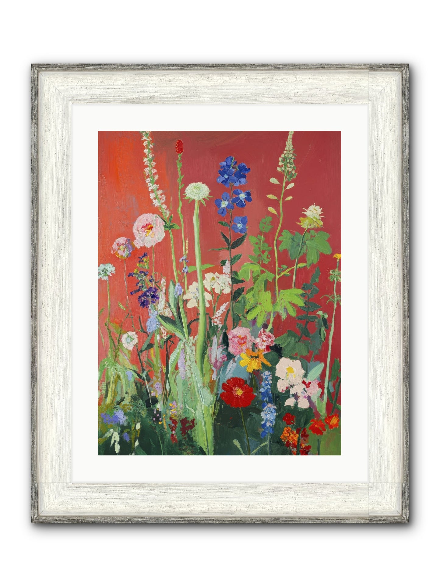 When Stems Held Stories No.1 Framed Print - Driftwood White 18x24