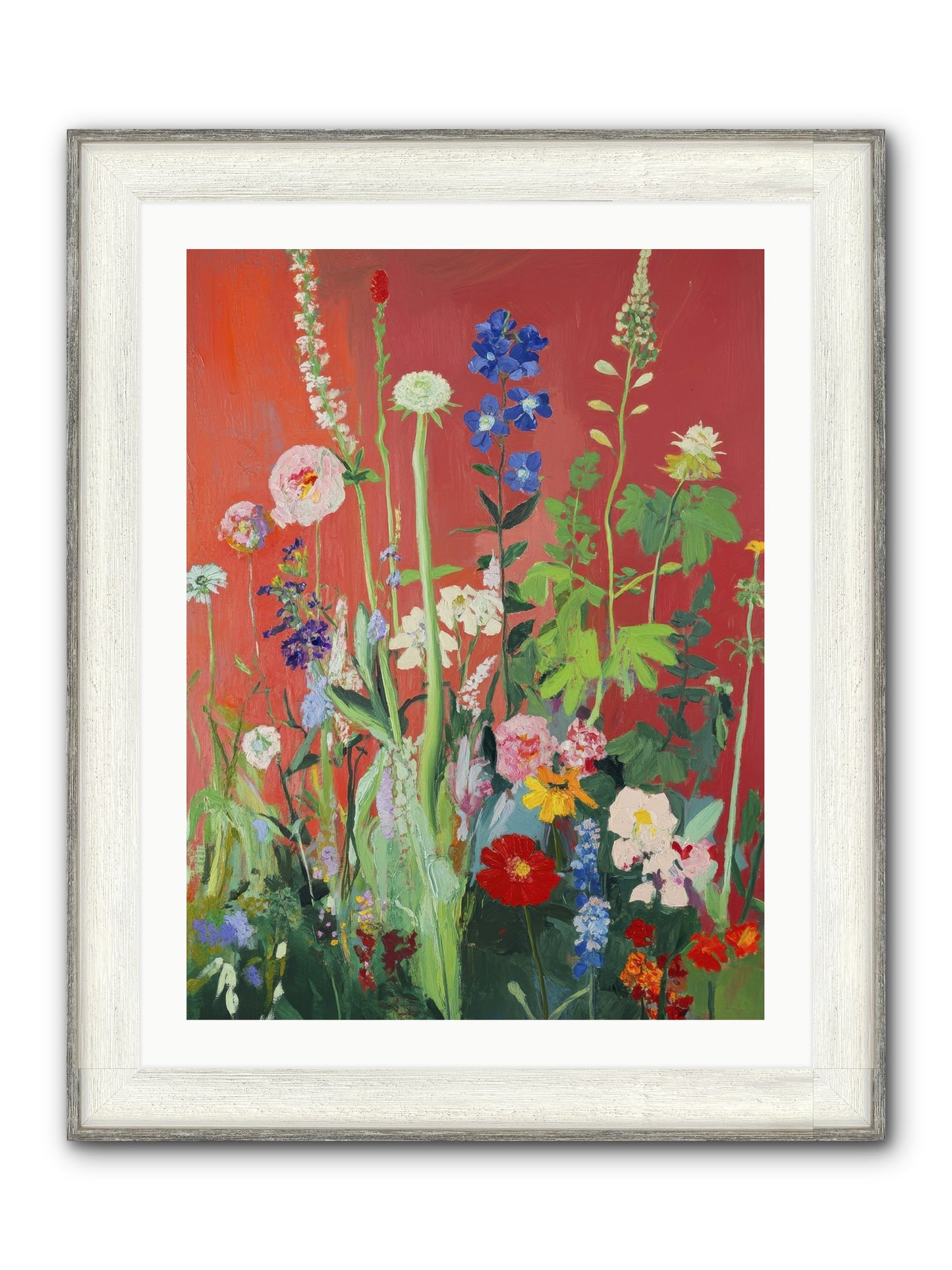 When Stems Held Stories No.1 Framed Print - Driftwood White 24x32