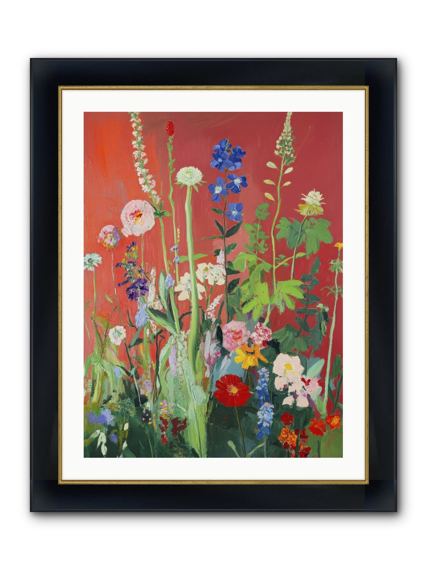 When Stems Held Stories No.1 Framed Print - Wide Black w/Gold 24x32