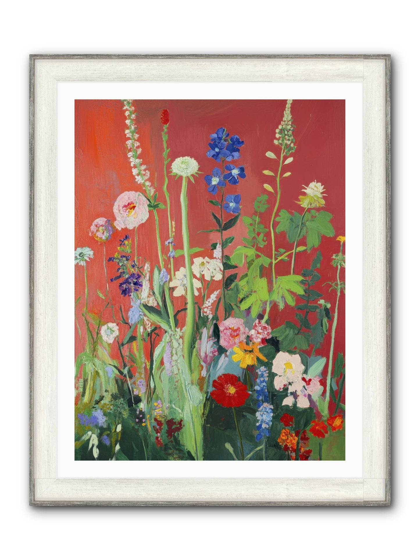 When Stems Held Stories No.1 Framed Print - Driftwood White 30x40