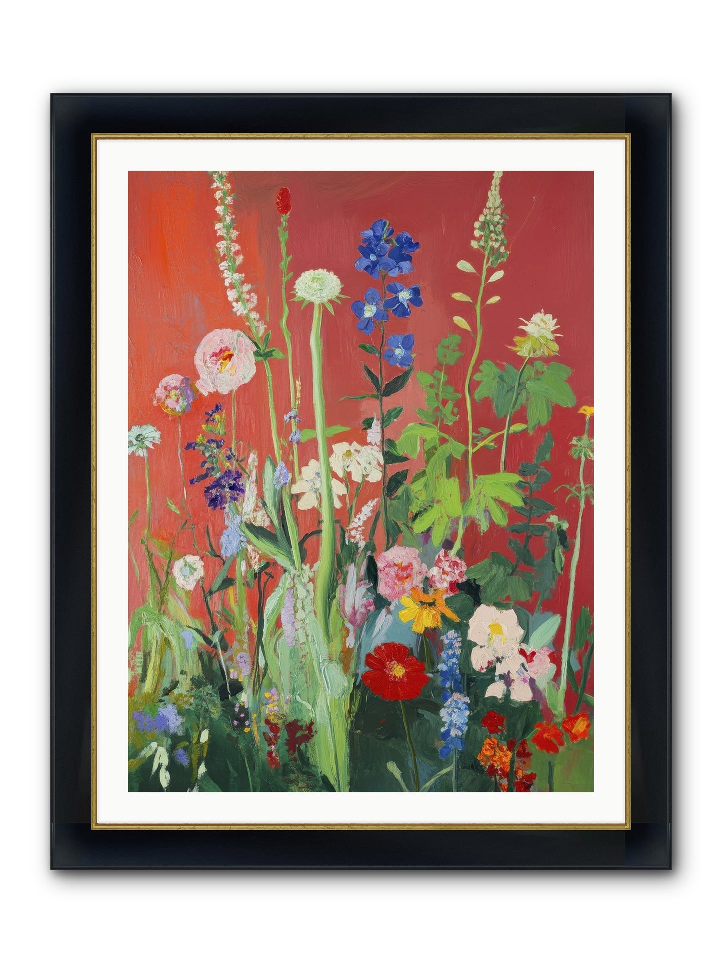 When Stems Held Stories No.1 Framed Print - Wide Black w/Gold 30x40
