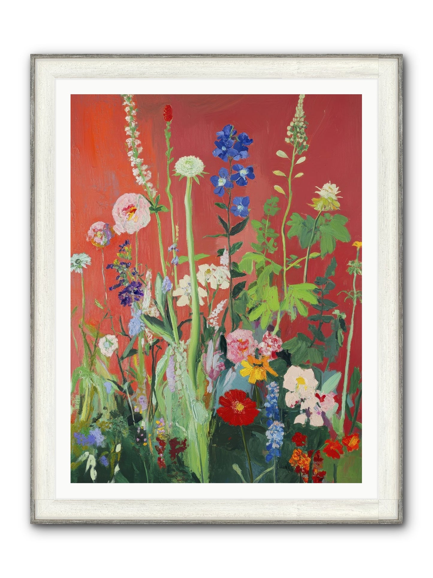 When Stems Held Stories No.1 Framed Print - Driftwood White 36x48