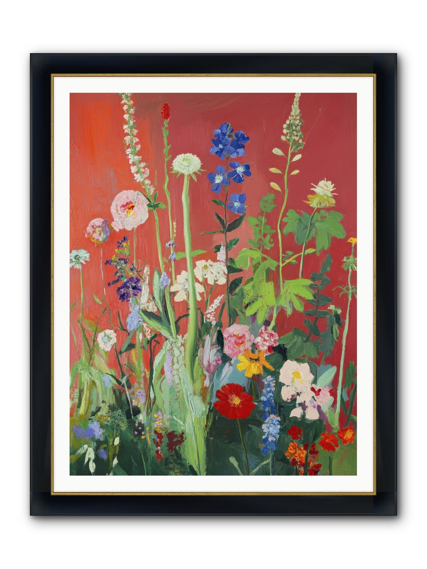 When Stems Held Stories No.1 Framed Print - Wide Black w/Gold 36x48