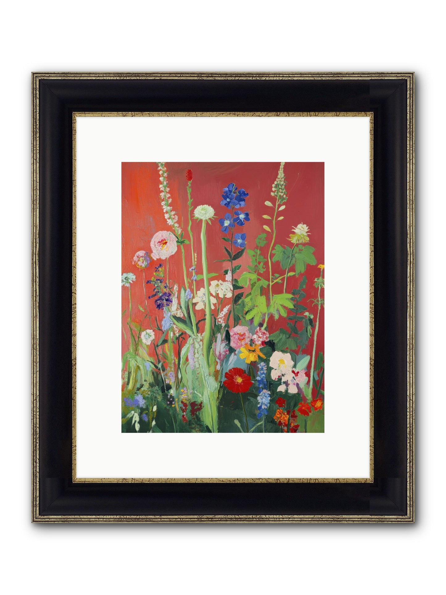 When Stems Held Stories No.1 Framed Print - Black & Gold 9x12