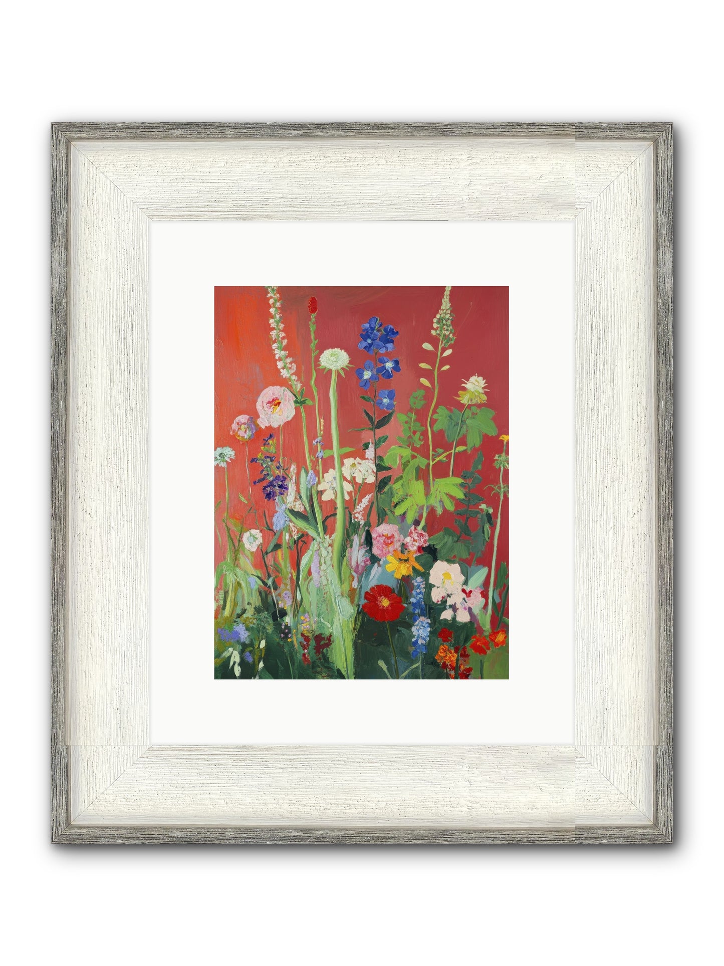 When Stems Held Stories No.1 Framed Print - Driftwood White 9x12
