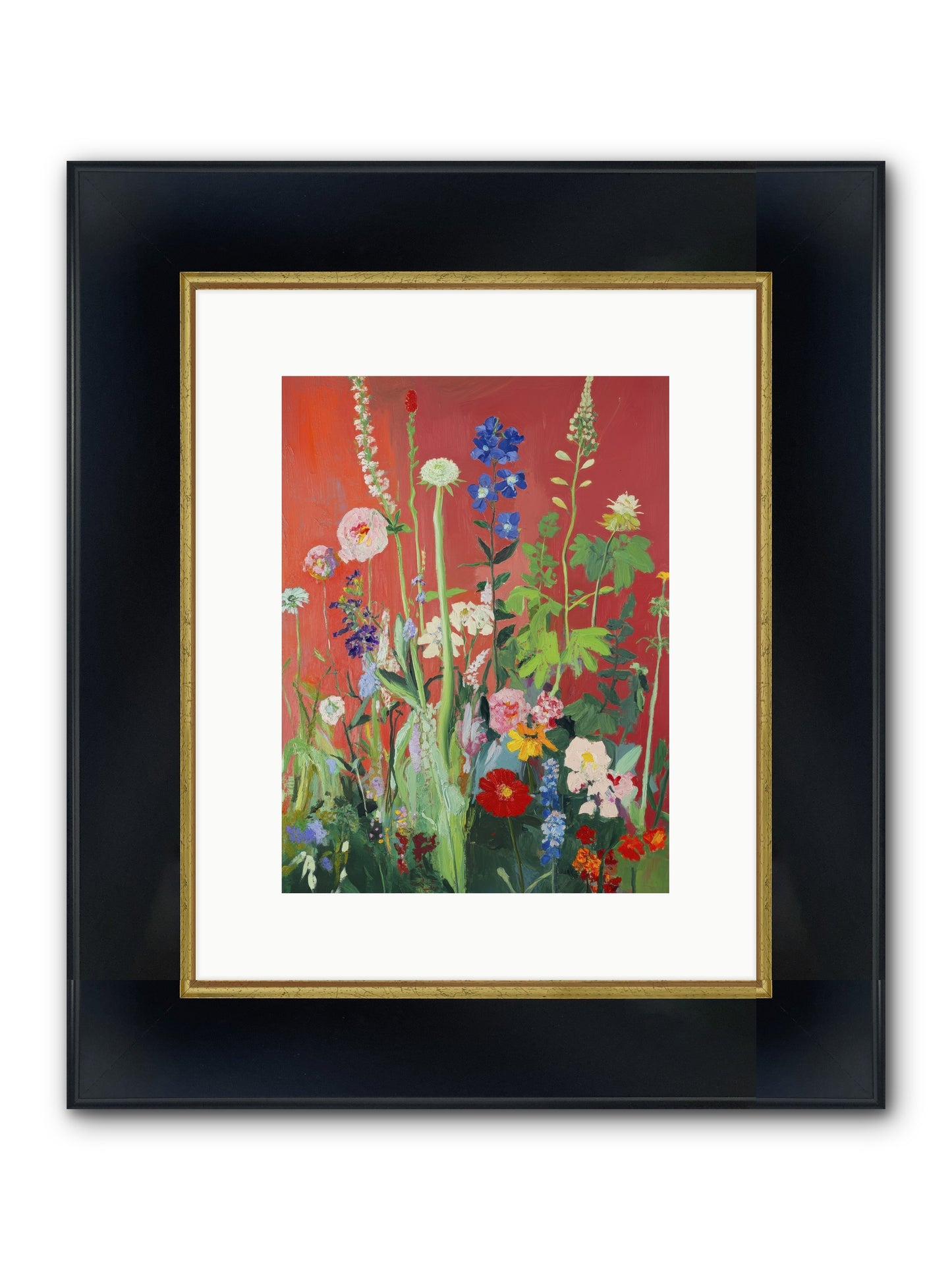 When Stems Held Stories No.1 Framed Print - Wide Black w/Gold 9x12