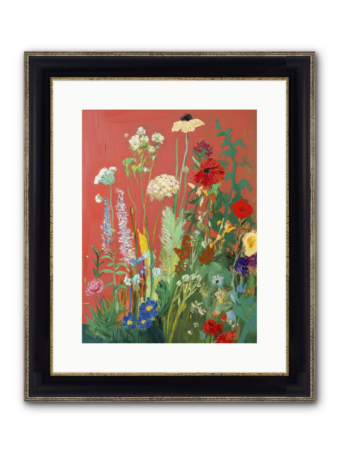 When Stems Held Stories No.2 Framed Print - Black & Gold 12x16