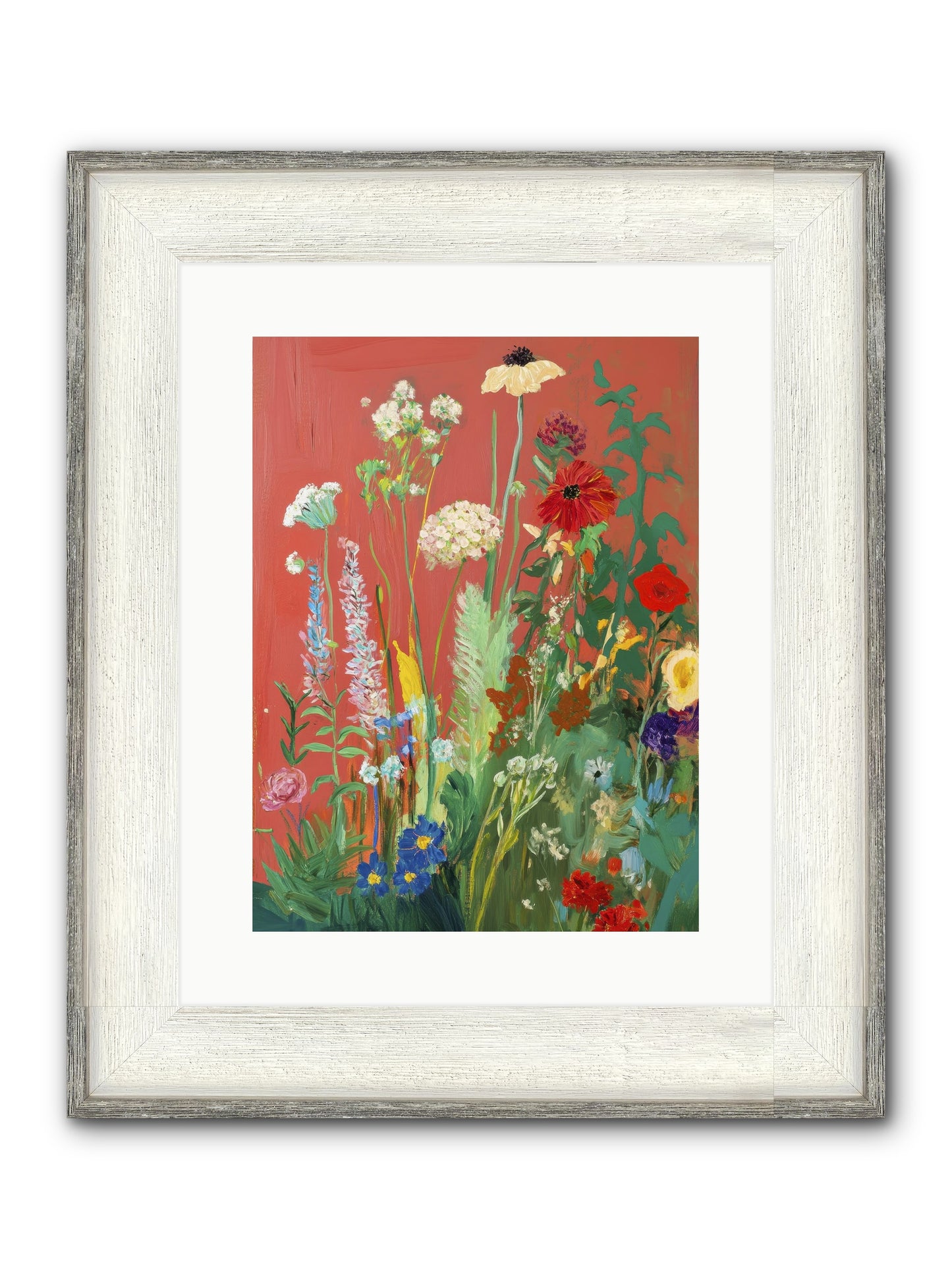 When Stems Held Stories No.2 Framed Print - Driftwood White 12x16