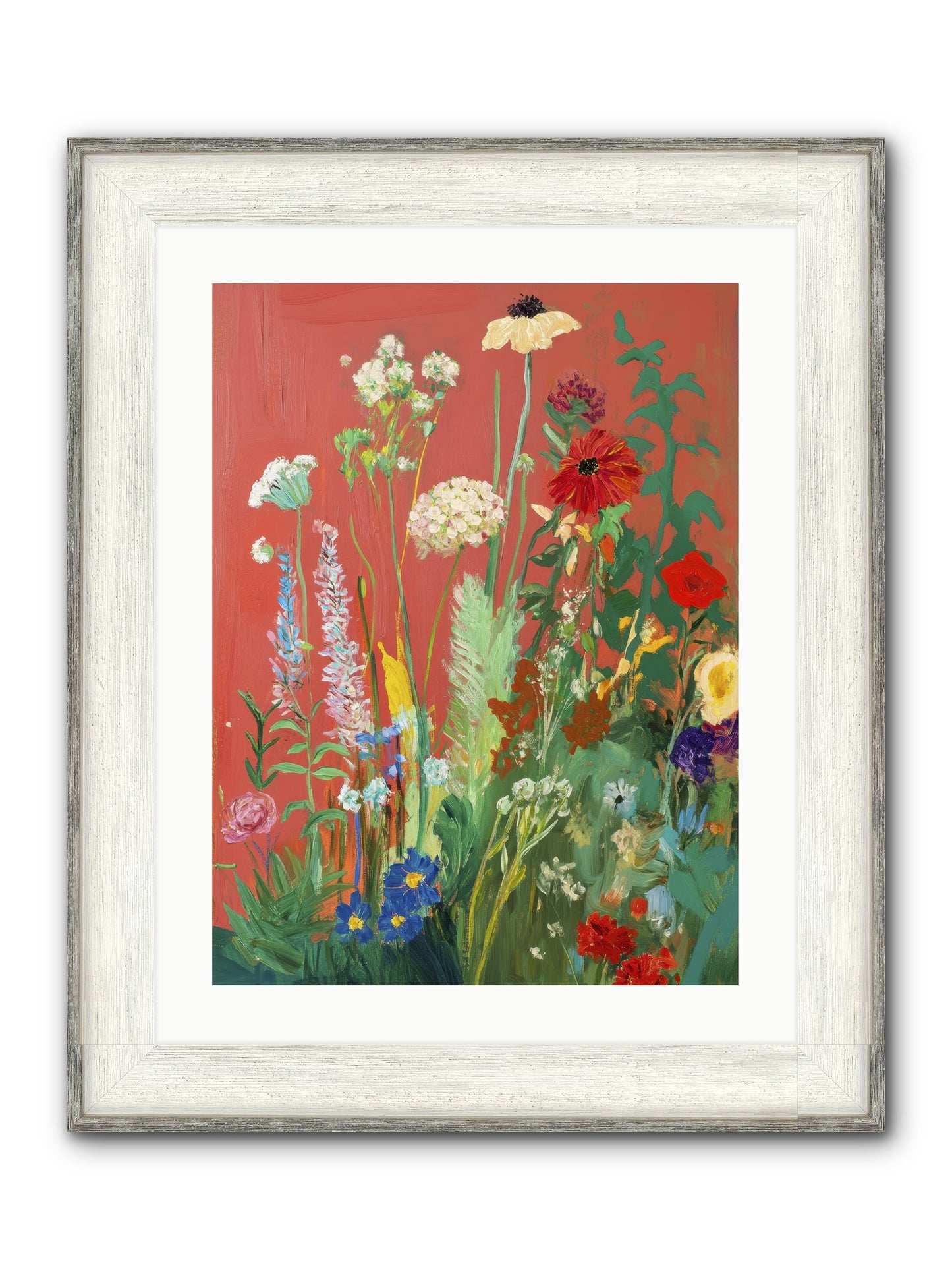 When Stems Held Stories No.2 Framed Print - Driftwood White 18x24