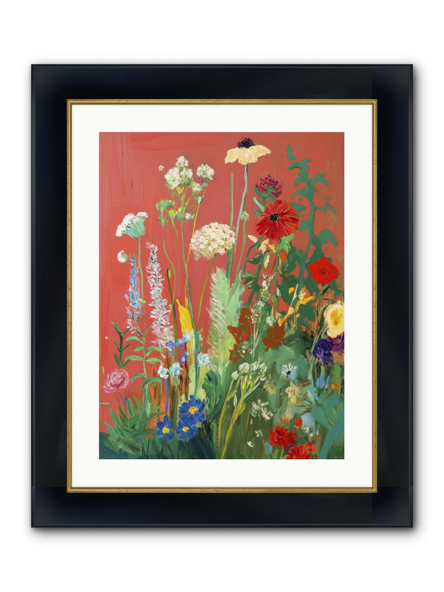 When Stems Held Stories No.2 Framed Print - Wide Black w/Gold 18x24
