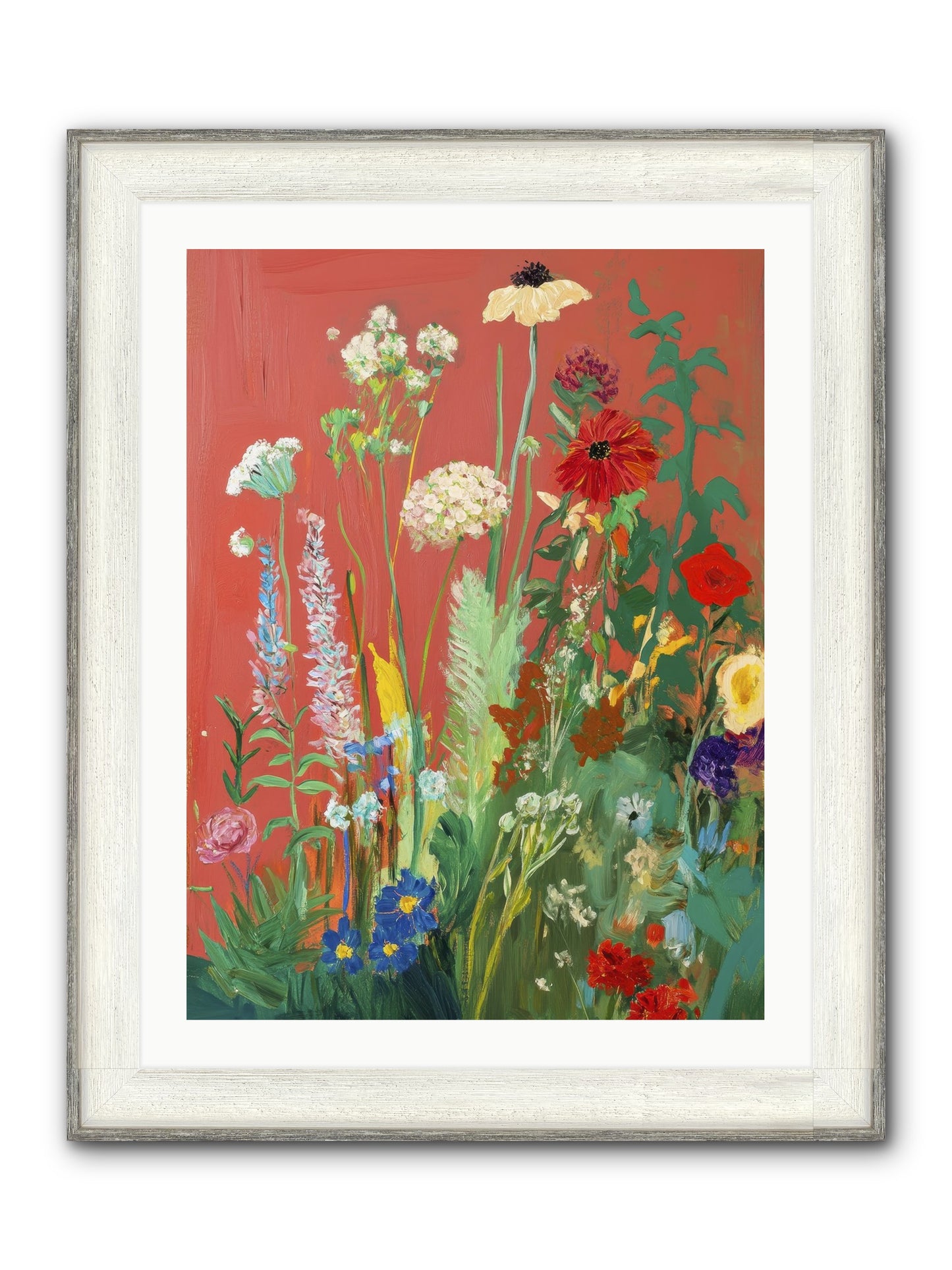 When Stems Held Stories No.2 Framed Print - Driftwood White 24x32